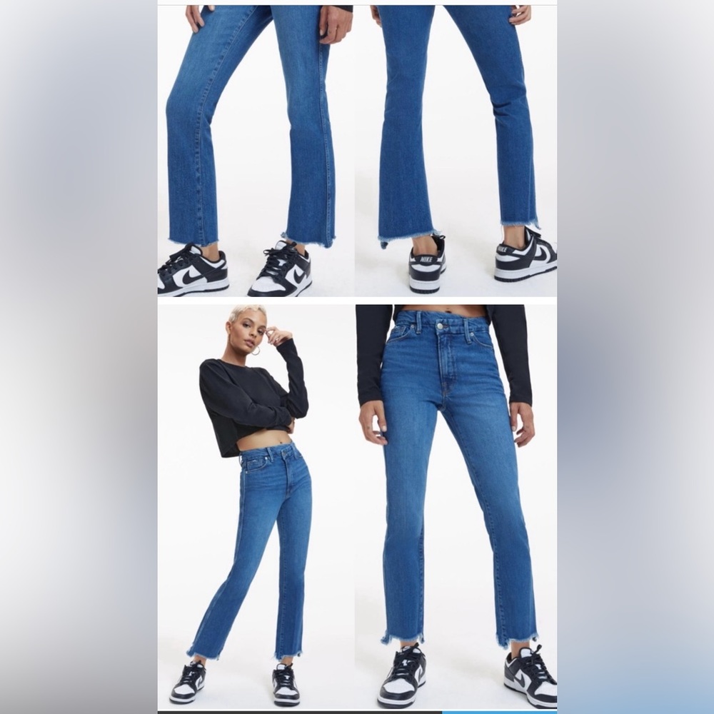 NWT Good American Good Curve Straight
Crossover Jeans in Indigo125